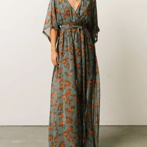 Kia Kimono dress in dusty blue